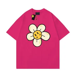 Brand Drawadrew Cirling Designer masculino Face Summer Draw Haikyuu Camiseta feminina Tops soltos Round Neck Drew Hoodie Floral Hat Small Yellow Face 6791