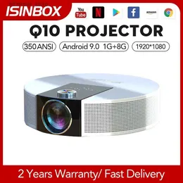 Projektory isinbox Q10 Projektor 4K Full HD kino kina domowego Android 9.0 1080p 2.4Ghz 5Ghz WIFI Bluetooth Projectors Filmy LED Beamer Q231128