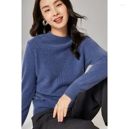 Kadın Sweaters Yumuşak Sıcak Kadınlar Saf Yün Kntited Jumpers On Full Sleeve Sakulları Kadın Yünlü Örgü