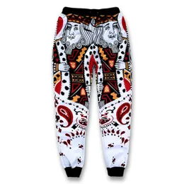 Pantaloni Divertenti 3D Pantaloni da jogging da uomo Carte da gioco K King Q Queen Poker Face Bandana Paisley Pantaloni sportivi Hip Hop Pantaloni lunghi casual