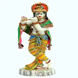 Hand snidad Gud Kishan Krishna Murti Idol Statue Sculpture 11 Inch
