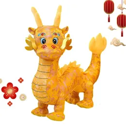 Świąteczna zabawka 2024 Smok Mascot Pchana zwierzęta Smoka Smoków Zwierzęta Zabawa Dwanaście Zodiaku Nowy Rok Doll 3D Dragon Plush Toy Lucky 231128