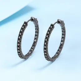 30 mm Nowa moda moda 925 Srebro Srebrne Bling Moissanite Diamentowe kolczyki Hoops Biżuteria dla dziewcząt Kobiety Nice Gift Studs