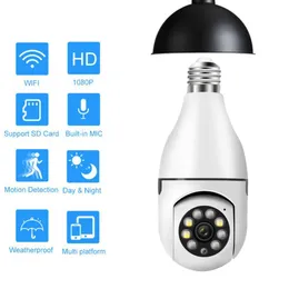 IP -kameror 360 Rotera Auto Tracking Panoramic Camera 1080p Full HD Wireless Jxlcam WiFi PTZ IP Cam Remote View Security BULB Interface 230427