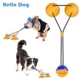 Toys Tooth Grinder Training Pull Rope Ball Interactive Sucker Push TPR Ball Pet Bite Toy Elastic Rope Dog Teeth Rengöring Tuggning