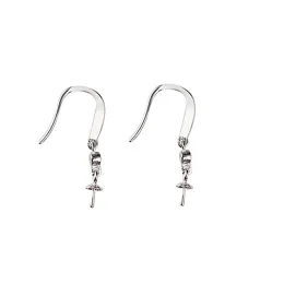 925 Sterling Silver Trendy Women Drop Earrings 8-13mm Bead Pearl Semi Mount Earrings Light Luxury Elegant Minority Style 100% Fine Jewelry