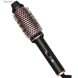 Curling Irons Thermal Brush 1.5 Inch Heated Curling Brush Ceramic Curling Iron Volumizing Brush Heating Round Brush Travel Hair Curler Comb Q231128