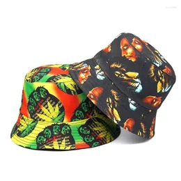 Berets Fashion Print Bucket Hats For Men Women Summer Outdoor Sunscreen Panama Man Travel Sunshade Fisherman Caps Hip Hop Luxury Design