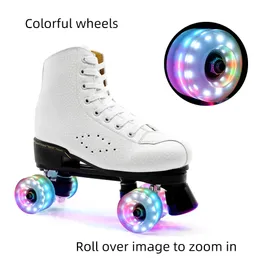 Inline Roller Skates 48Pcs Skate Wheels Luminous Fourwheel Skateboard 82A Hardness Flashing Wheel Accessories 231128
