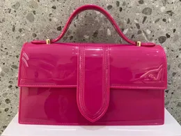 Axelväskor lyx berömd elegant klaff gelé pvc crossbody väska handväska godis bolsa för flickor