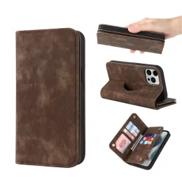 Magnetic Leather Wallet Phone Case for iPhone 15 14 Plus 13 Pro Max 12 Mini for Magsafe Wireless Charging Kickstand Card Slot Flip Cover