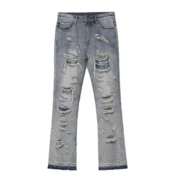 MEN039S Jeans Erkekler Vintage Hip Hop Street Giyim Düz Yırtık Peri Grunge Geniş Bacak Pantolon Kot Pantolon Orta Bel Büyük Boy Clot2790114