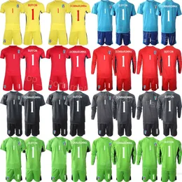 Seleção Nacional 23 24 Italia Goleiro 1 Gianluigi Donnarumma Jerseys Futebol Set Homem Crianças Manga Longa Guglielmo Vicario Alex Meret Gianluigi Buffon Camisa de Futebol