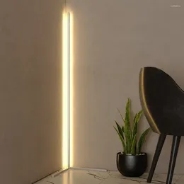 Lâmpadas de assoalho Nordic Canto Lâmpada Moderna Simples LED Luz para Sala de estar Quarto Atmosfera Standing Iluminação Interior Decoração