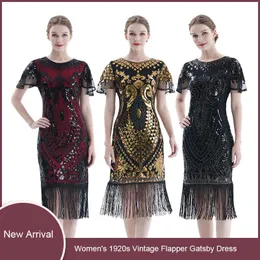 Kleider 1920er 30er Jahre Flapper-Kleid Gatsby Charleston Deco Pailletten Perlen Fransenkleid Kostüm Neuankömmling Halloween Party Cocktail Kurzes Kleid