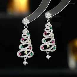 Boucles d'oreilles pendantes, atmosphère de Festival, Style neige, arbre de noël, mode dames, accessoires de l'année européenne et américaine