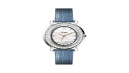 Роскошные женские часы Дизайнерские тенденции моды Новые подлинные женские часы Roman Diamond Овальный кварцевый водонепроницаемый кожаный ремешок женские 7856325