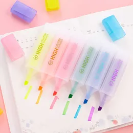 12pcsWatercolor Brush Pens Transparent Body Jumbo Size Color Highlighter Marker Pen for Paper Fax Copy Spot Liner Stationery Office School Supplies A6070 P230427