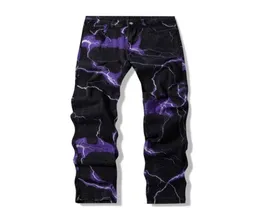 Vibe Style Lightning Print Tie Dye Men Straight Y2K Jeans Trousers Hip Hop Vintage Harajuku Women Denim Pants Ropa Hombre 2208116687488