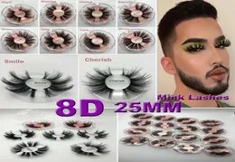 وصول جديد 100 خارق طبيعية نابضة بالحياة يدويًا كاذبة كاذبة 25 مم 3D رموش مينك سميكة مزيف الرموز الماكياج Makeup Beauty6707500