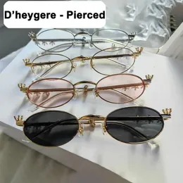 サングラスフレームDheygere Pierced GentleYuumi Women s for Man GlassesヴィンテージラグジュアリーブランドグッズデザイナーサマーUV400トレンディモングスト231127