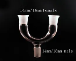 High Quality 3Joint on One Drop Down Adapter for Bong One To Two Glass Dropdown Adapter Double Bowl 14mm 18mm Male Female smoking 5496251