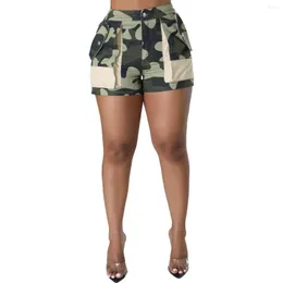 Damen Shorts Gotoola 2023 High Sense Go-Getter Mädchen Stil Einzigartige schicke Mode Camouflage Druck Patchwork Tasche Cargohose Damen