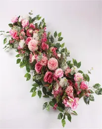 9 Colors Decorative Flowers 100CM DIY Wedding Flower Wall Arrangement Supplies Silk Peonies Rose Artificial Row Decor Iron Arch Ba4546480