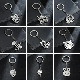 Keychains Lucky Elephant Animal Car Keychain For Girl Key Covers House Keys Keyring Making Supplies Stainless Steel