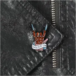 Cartoon Accessories Dream Onbrooch Terror Movie Freddy Krueger Zombie Hand Nightmare On Elm Street Enamel Pins Dark Evil Pin Badge Got Dhtc5