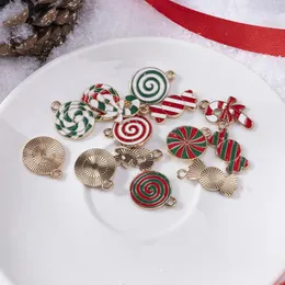 Charms 14pcs Christmas Tree Decoration Candy Cane Lollipops Red And White Pendants Home Decor Year Gifts