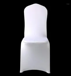 100 st El White Lycra Spandex Chair Cover Wedding Party Christmas Banket Dining Office Stretch Polyester Covers1838303