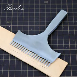 LeatherCraft rcidos Hand Sewing Rhombus Hole Puncher 20 Tooth Manual Rhombus Stitching Hole Punching Tools Distance 4mm
