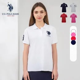 Polos U.S.Polo Assn. Sommar ny kvinnors polo skjorta bomull bekvämt casual mode halvsleeve lösa lapel par shortsleeved