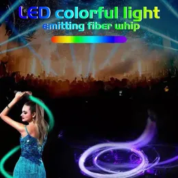 LED Fiber Optic Whip Stage Lighting USB uppladdningsbar optisk handrep Pixel Light-Up Whip Flow Toy Dance Whips Party Lighting Show för fest för fest