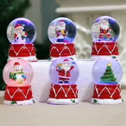 Christmas Toy Christmas Crystal Ball Christmas Snowball Glowing Crafts Christmas Tree Santa Claus Snowman Glass Ball Decoration 231128