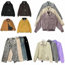 Projektant kurtki Carhart dla mężczyzn i kobiet jesień i zima wosku Santa Fe Wosk Flip Flip Flip kołnierz retro dolne płótno kurtka prosta dżinsy 52zs#