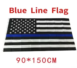 4 유형 90 150cm Blueline USA 경찰 깃발 얇은 파란색 라인 미국 깃발 검은 흰색 및 파란색 아메리칸 플래그 황동 그로밋 SXAUG208374248