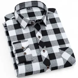 Herrklänningskjortor 2022 Fall New Business Casual Men's Plaid Shirt Brand Högkvalitativ manlig Office Red Black Checkered långärmad skjortor Kläder P230427
