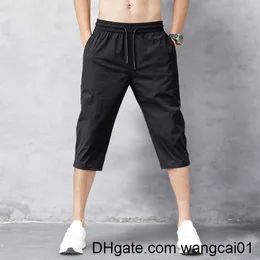 Wangcai01 shorts masculinos MA Bermuda Praia rápida praia de praia preta shorts longos shorts masculinos de verão 2022 nylon fino 3/4 ngth calças