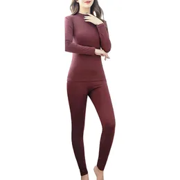 Roupa íntima térmica feminina de algodão macio roupa íntima térmica para mulheres conjunto de lingerie confortável absorção de umidade transpiração apertada inverno quente pijama feminino 231127