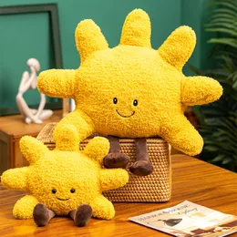 Creative Sunshine Plush Toys Kawaii Sun Plush Puls fylld mjuk bil soffa kudde dockor sovrum dekoration gåva för barn flickor la631