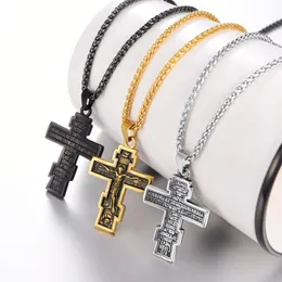 Hänge halsband rostfritt stål bibeln skrift Jesus kors halsband kvinnor män punk smycken present krage de acero inoxida vintage