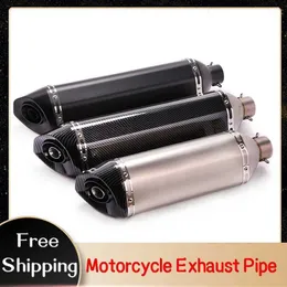 Motorcycle Exhaust System Universal mm Muffler Escape Connect Link Tube Middle Mid Pipe Full Systems Modified