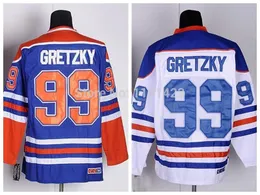 2016 New, Cheap Hockey Jerseys Men s Edmonton old style #99 Wayne Gretzky Jersey Home Blue Road White Vintage CCM Stitched Jersey