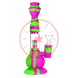 Kit di tubi per bong per fumatori in silicone colorato nido di vespe Kit portatile innovativo narghilè da viaggio gorgogliatore filtro per tabacco imbuto cucchiaio ciotola piattaforme petrolifere supporto per pipa ad acqua