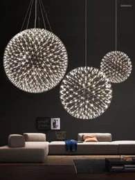 Chandeliers Spark Ball Chandelier For Restaurant Mall Starry Sky Light Clothing Shop Commercial Atrium Decoration Spherical Star