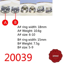 20039 Mode Ring Hohl Kreuz Blume S925 Sterling Silber Offener Brief Personalisierter Zeigefinger Jugend Punk Hip Hop Trendy Stück Vintage Punk