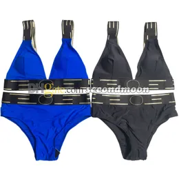 Conjunto de biquinis com decote em V Mulheres Elásticas Webbing Swimwear Top curto de cintura alta Conjunto de shorts de natação