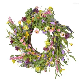 Decorative Flowers 20 Inches Front Door Wreath Artificial For Wall Window Room Farmhouse Indoor Outdoor Decor